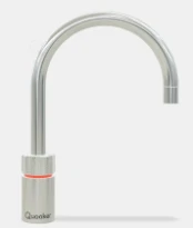 Quooker robinet nordic round single tap robinet à eau bouillante avec bouton-poussoir (deux fois) rotatif avec sécurité enfants - chromé