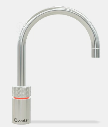 Quooker Nordic Round losse kraan single tap kokend-water-kraan met kindveilige (dubbel)druk-draai bedieningsknop - Chroom