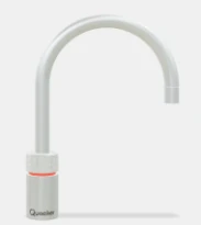 Quooker robinet nordic round single tap robinet à eau bouillante avec bouton-poussoir (deux fois) rotatif avec sécurité enfants - acier inoxidable