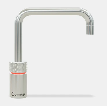 Quooker robinet nordic square single tap - robinet à eau bouillante avec bouton-poussoir (deux fois) rotatif avec sécurité enfants - chromé