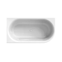 Xenz Fay XS baignoire d'angle gauche autoportante 1550 x 800 x 600 mm - blanc brillant - avec trop-plein à fente - vidange inclus