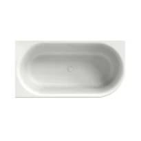 Xenz Fay XS baignoire d'angle 1550 x 800 x 600 mm - blanc mat - avec trop-plein/ évacuation à fente