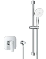 Grohe Cubeo inbouw mitigeur de douche avec douchegarnituur avec fixfit - chromé