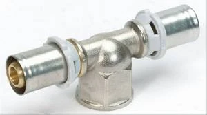 Begetube B-Press laiton té réduit avec filetage femelle FFF 26 x 1/2 F x 26 mm