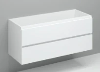 Procasa Kivu sous-meuble avec 2 tiroirs sans poignées 1200 x 475 x 520 mm - 2 découpes - blanc