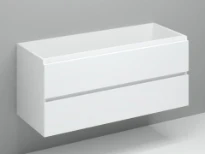 Procasa Kivu sous-meuble avec 2 tiroirs sans poignées découpe gauche 1200 x 475 x 520 mm - blanc