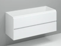 Procasa Kivu sous-meuble avec 2 tiroirs sans poignées découpe droite 1200 x 475 x 520 mm - blanc