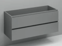 Procasa Kivu sous meuble lavabo 1200 x 475 x 520 mm - sans poignée - 2 tiroirs - 2 découpes - gris foncé