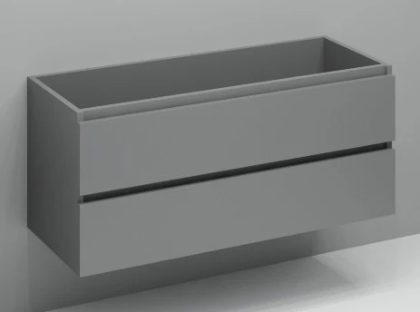 Procasa Kivu sous meuble lavabo 1200 x 475 x 520 mm - sans poignée - 2 tiroirs - 2 découpes - gris foncé