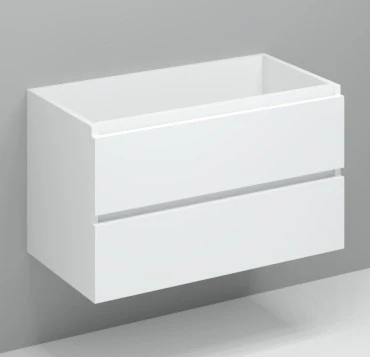Procasa Kivu sous-meuble avec 2 tiroirs sans poignées 900 x 475 x 520 mm - blanc - découpe droite