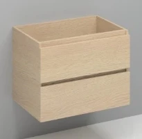 Procasa Kivu sous-meuble avec 2 tiroirs sans poignées 700 x 475 x 520 mm - smoked oak - découpe centrale