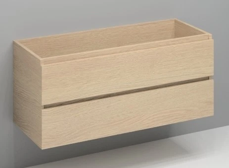 Procasa Kivu sous-meuble avec 2 tiroirs sans poignées 1200 x 475 x 520 mm - smoked oak - double découpe