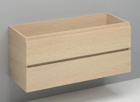 Procasa Kivu sous-meuble avec 2 tiroirs sans poignées 1200 x 475 x 520 mm - smoked oak - découpe gauche