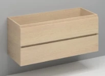 Procasa Kivu sous-meuble avec 2 tiroirs sans poignées 1200 x 475 x 520 mm - smoked oak - découpe droite