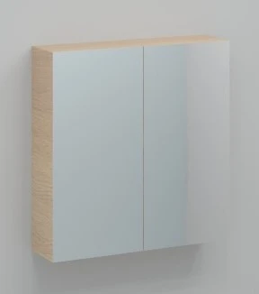 Procasa Kivu spiegelkast zonder verlichting met 2 deuren 700 x 720 x 160 mm - smoked oak - zonder combibox