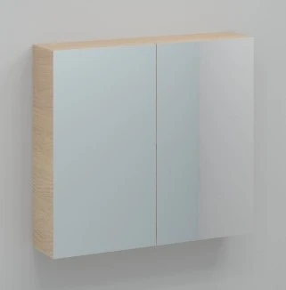 Procasa Kivu armoire de toilette 2 portes miroirs 800 x 720 x 160 mm - smoked oak - sans combibox