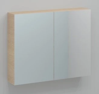 Procasa Kivu spiegelkast zonder verlichting met 2 deuren 2 portes 900 x 720 x 160 mm - smoked oak - zonder combibox