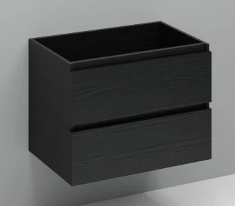 Procasa Kivu sous-meuble avec 2 tiroirs sans poignées 700 x 475 x 520 mm - raven oak - découpe centrale