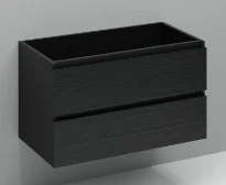 Procasa Kivu sous-meuble avec 2 tiroirs sans poignées 900 x 475 x 520 mm - raven oak - découpe gauche