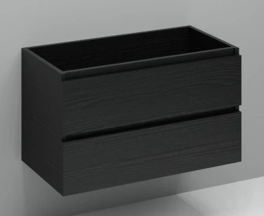Procasa Kivu sous-meuble avec 2 tiroirs sans poignées 900 x 475 x 520 mm - raven oak - découpe gauche