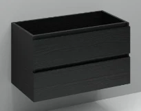 Procasa Kivu sous-meuble avec 2 tiroirs sans poignées 900 x 475 x 520 mm - raven oak - découpe droite