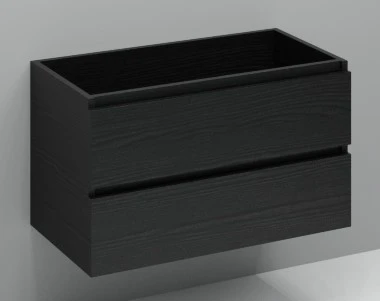 Procasa Kivu sous-meuble avec 2 tiroirs sans poignées 900 x 475 x 520 mm - raven oak - découpe droite
