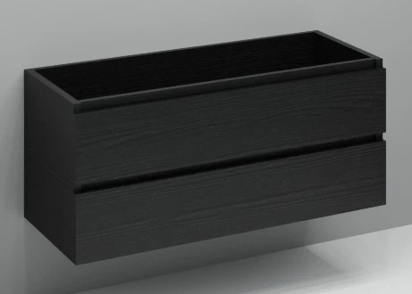 Procasa Kivu sous-meuble avec 2 tiroirs sans poignées 1200 x 475 x 520 mm - raven oak - double découpe