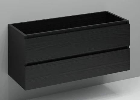 Procasa Kivu sous-meuble avec 2 tiroirs sans poignées 1200 x 475 x 520 mm - raven oak - découpe gauche
