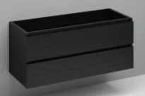 Procasa Kivu sous-meuble avec 2 tiroirs sans poignées 1200 x 475 x 520 mm - raven oak - découpe droite