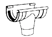 Nicoll RWA PVC middenafloop voor halronde dakgoot 115 mm - grijs