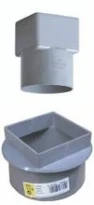 Nicoll RWA PVC pièce de transition rond/carré 80 x 80 mm - gris