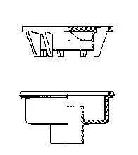 Nicoll PVC lijm klokput 150 x 150 x 88 mm - uitgang vertikaal 50-40 mm - donkergrijs - waterslot 17 mm