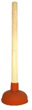 DBJ toiletontstopper 140 mm - rood - met houten steel