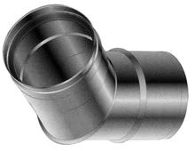 Roccheggiani SPG 316L inox enkelwandig bocht 45° MF 180 x 180 mm (Viton dichting)