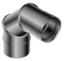 Roccheggiani SPG 316L inox enkelwandig bocht 90° MF 180 x 180 mm (Viton dichting)