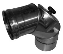 Roccheggiani SPG 316L inox simple paroi coude avec trappe visite 0-90° MF 130 x 130 mm (joint Viton)