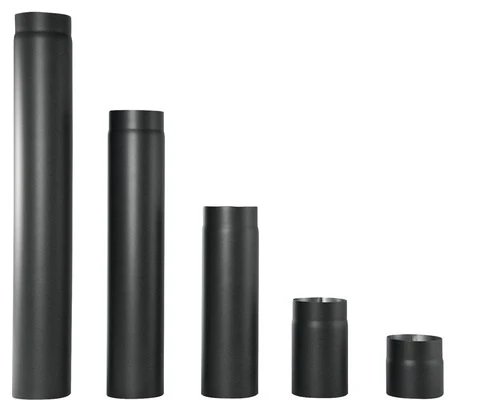 STD BLK stalen schouwbuis 130 x 2 mm (lengte 1m) - zwart - prijs per stuk