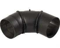 Sovac coude noir 130 X 2 mm avec trappe de visite réglable