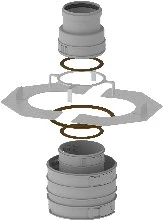 Burgerhout Twinflex basis set de raccordement complète 80/130 mm