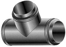 Roccheggiani DP25 inox dubbelwandig T-stuk 90° MMF 80 x 80 x 80 mm (80/130)
