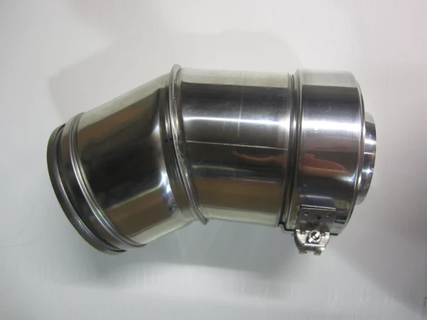 Roccheggiani DP25 inox dubbelwandig bocht 30° MF 250 x 250 mm (200/250)