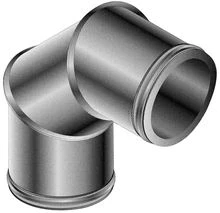 Roccheggiani DP25 inox dubbelwandig bocht 90° MF 150 x 150 mm (150/200)