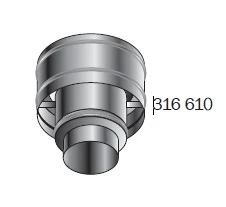 Roccheggiani DP25 inox double paroi chapeau de tirage 100 mm (100/150)