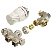 Comap 532TL ensemble 3 voies thermostatisable 100% raccordement sol avec insert droit avec coude 1/2 x M22 - inclusif Senso tête thermostatique