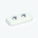 Begetube afdekrozet dubbel 15 mm - hartafstand 38 mm - wit