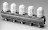Begetube laiton collecteur avec robinets thermostatiques sans trou de purge 4/4 - 3 x M24