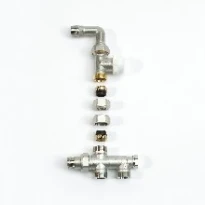 Begetube set à trois voies thermostatisable 50% connexion au sol avec vanne droite avec coude 1/2 x M24