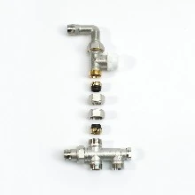 Begetube set à trois voies thermostatisable 50% connexion au sol avec vanne droite avec coude 1/2 x M24