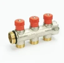 Begetube WP collecteur nickelé avec vannes de réglage avec manette rouge 4/4 - 2 x M24