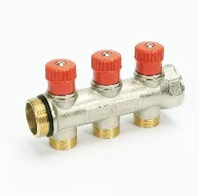 Begetube WP collecteur nickelé avec vannes de réglage avec manette rouge 4/4 - 2 x M24